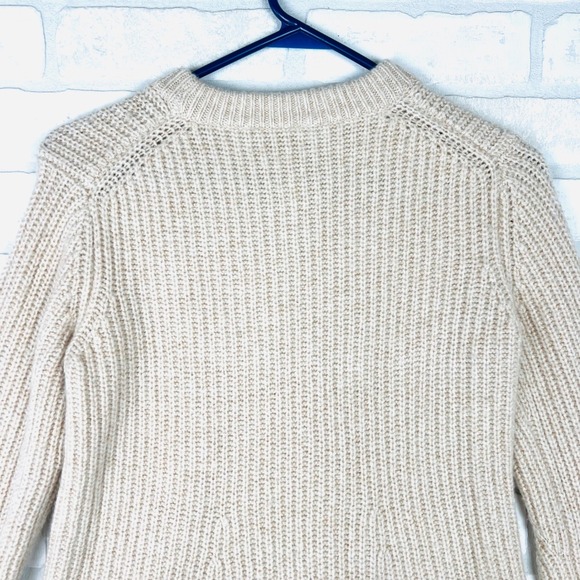 Athleta XS Sweater Wool Blend Ribbed Knit Crew Neck Tunic‎ Top Oatmeal - Picture 7 of 16